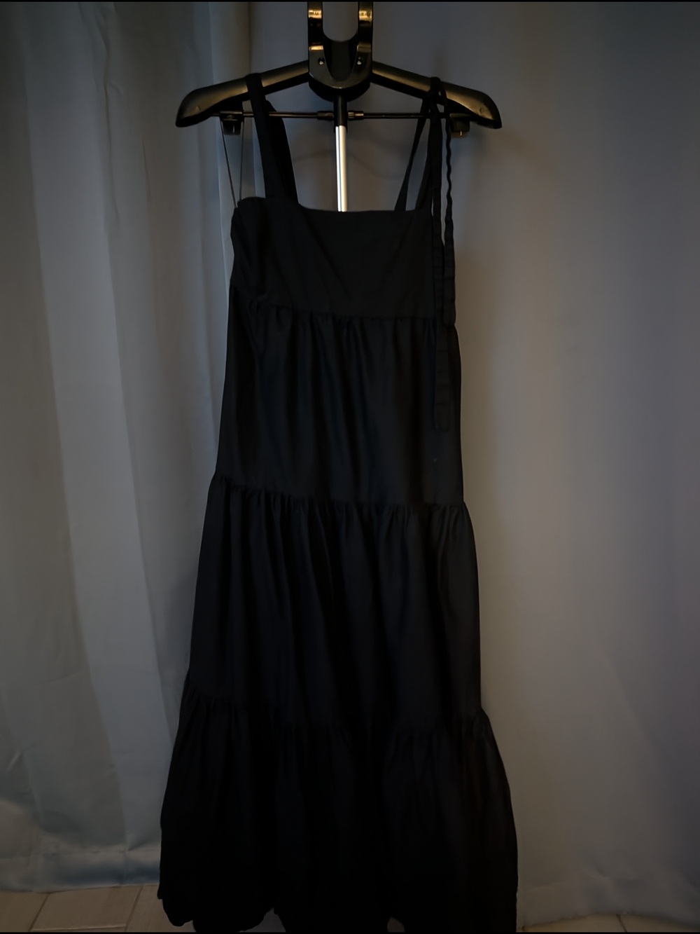 Jason Wu Black Tiered Maxi with Double Spaghetti Straps